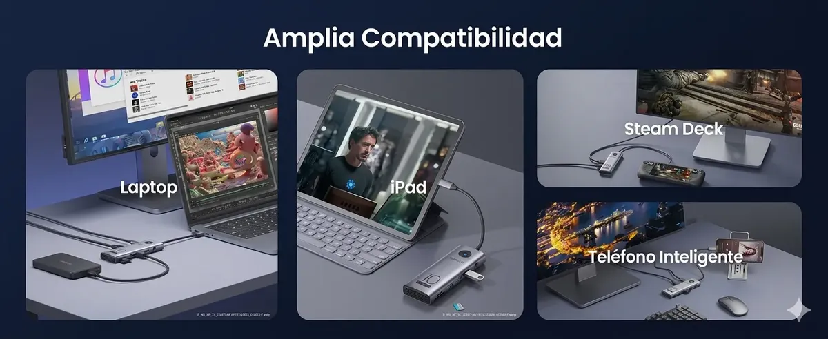 Hub USB-C Orico De 10 Gbps Con HDMI 4K 100W PD Estación 6 En 1 Para Laptop - Imagen 9