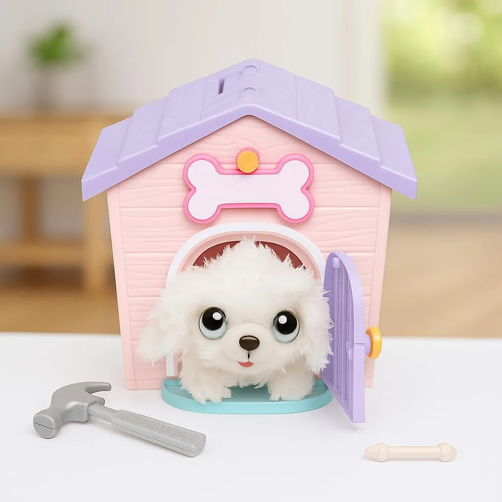 Casa De Muñecas Little Live Pets Original - Hogar Rosa Y Morado - Cachorro Al Azar - Imagen 2