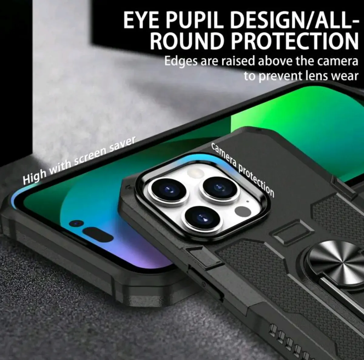 Forro Antigolpes Con Anillo Para Xiaomi Redmi Note 9s - Imagen 4