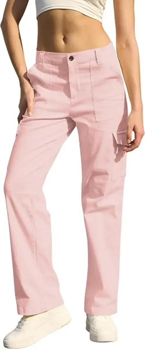 Pantalón Cargo Para Mujer Casuales De Cintura Alta