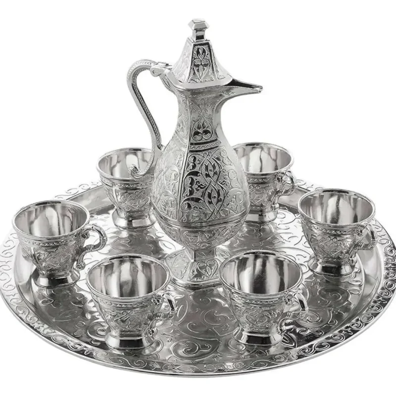 Set Juego De Cafe Turco Árabe Zamzam Con 6 Tazas Y Jarra