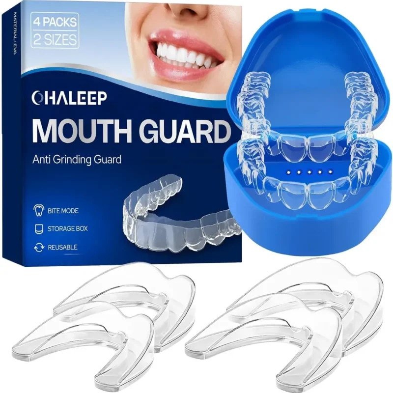 Kit De Protector Bucal Anti-rechinamiento De Apretar Dientes Azul Sin Sabor