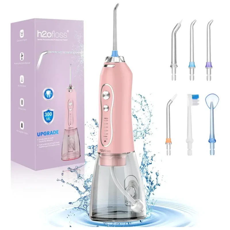 Irrigador Bucal Portátil H2ofloss Con 5 Modos Y 6 Puntas