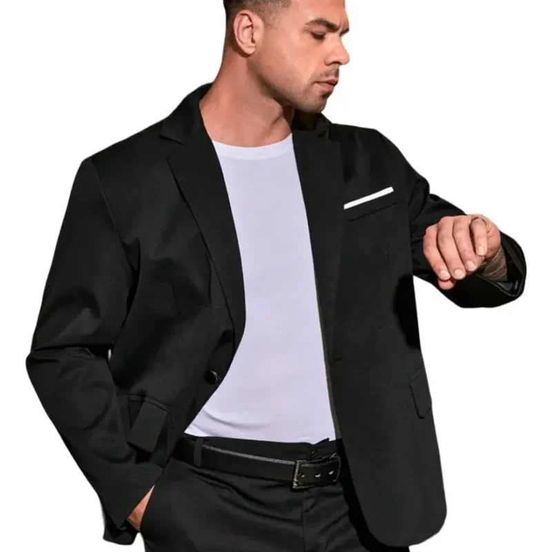 Blazer Para Hombre Con Diseño De Solapa Con Botón