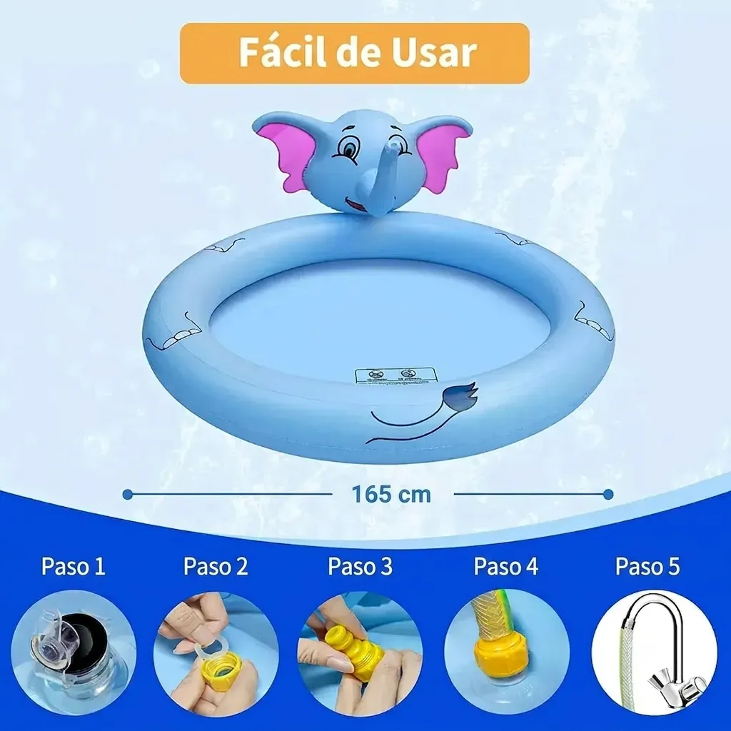 Piscina Inflable De Elefante Con Rociadores Para Niños - Imagen 2
