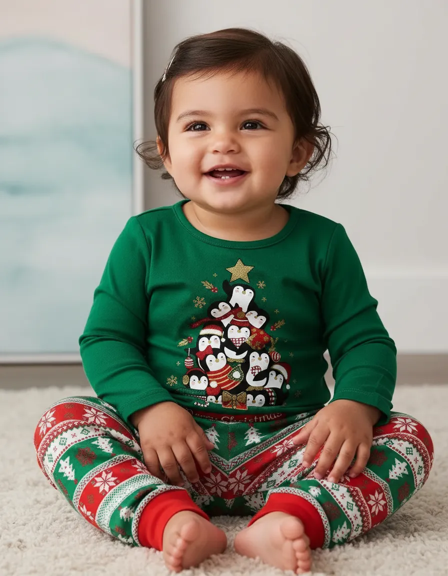 Pijama De Navidad Para Bebé Niña 6-9 Meses - I'm the Cutest Elf y Merry Christmas - Imagen 3