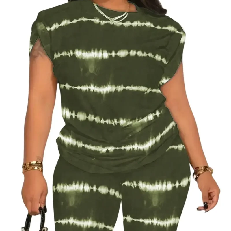 Conjunto Verde Casual Con Top Y Shorts Para Dama