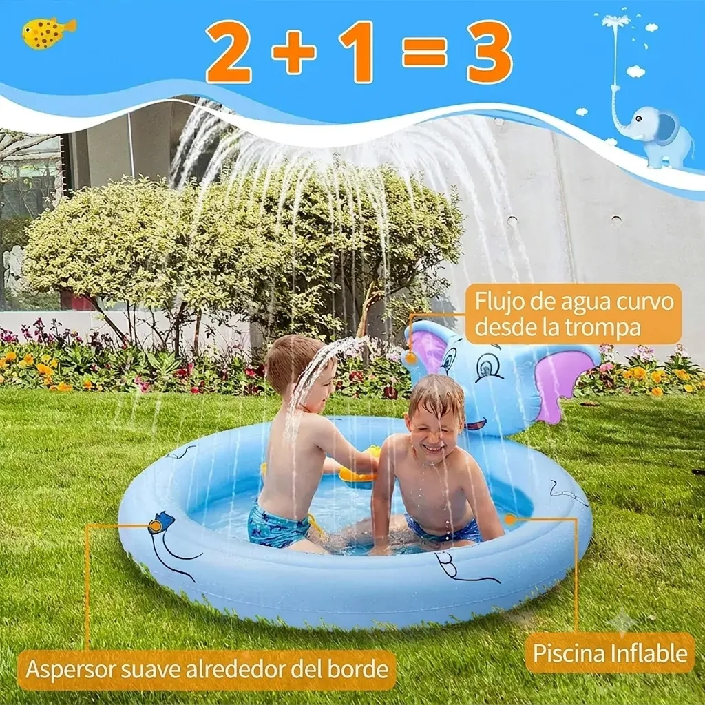 Piscina Inflable De Elefante Con Rociadores Para Niños - Imagen 5