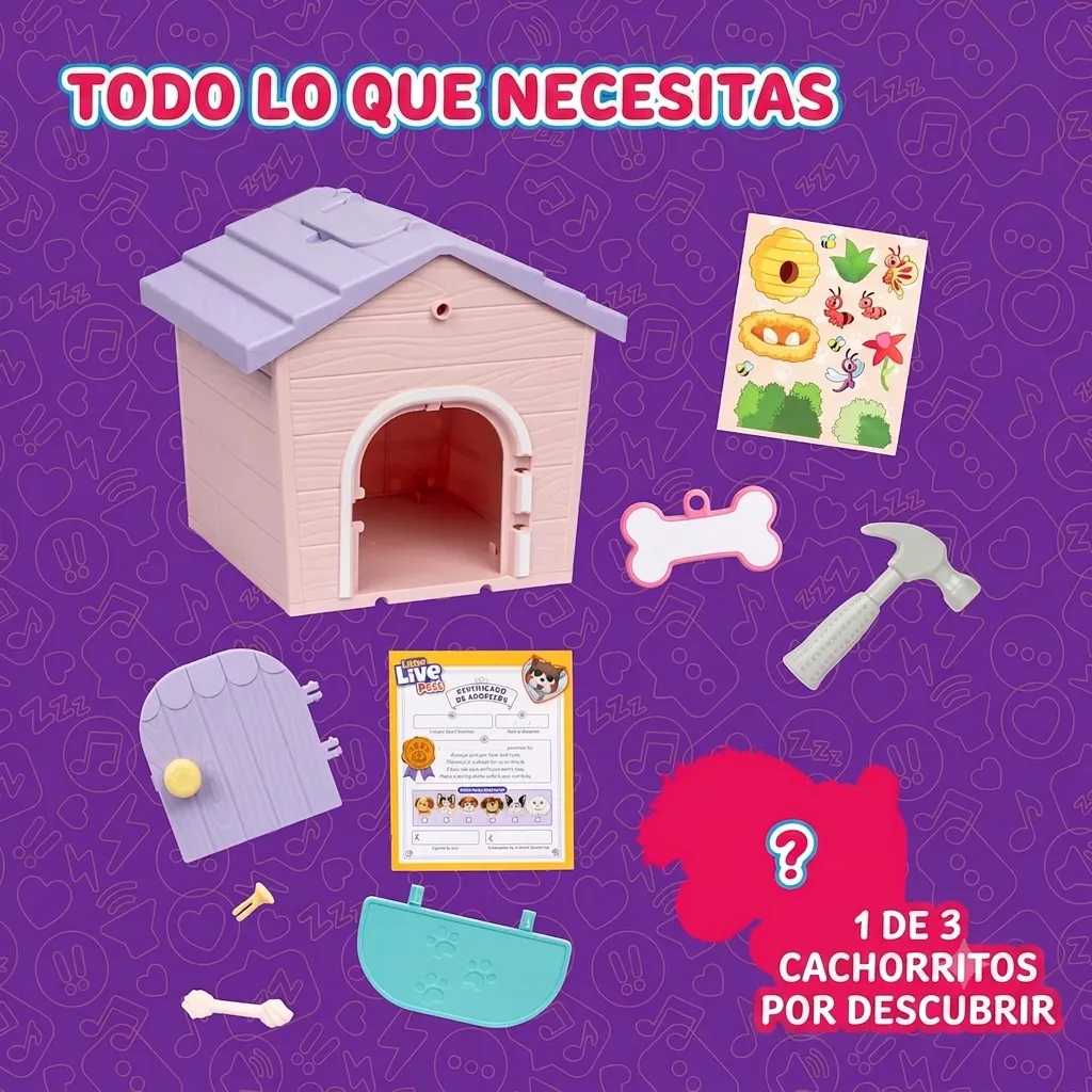 Casa De Muñecas Little Live Pets Original - Hogar Rosa Y Morado - Cachorro Al Azar - Imagen 7