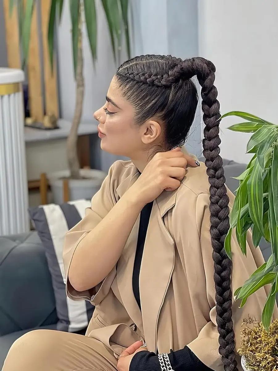 Extensión De Cabello Trenzado 3 En 1 Para Niñas Coleta 76cm - Imagen 3