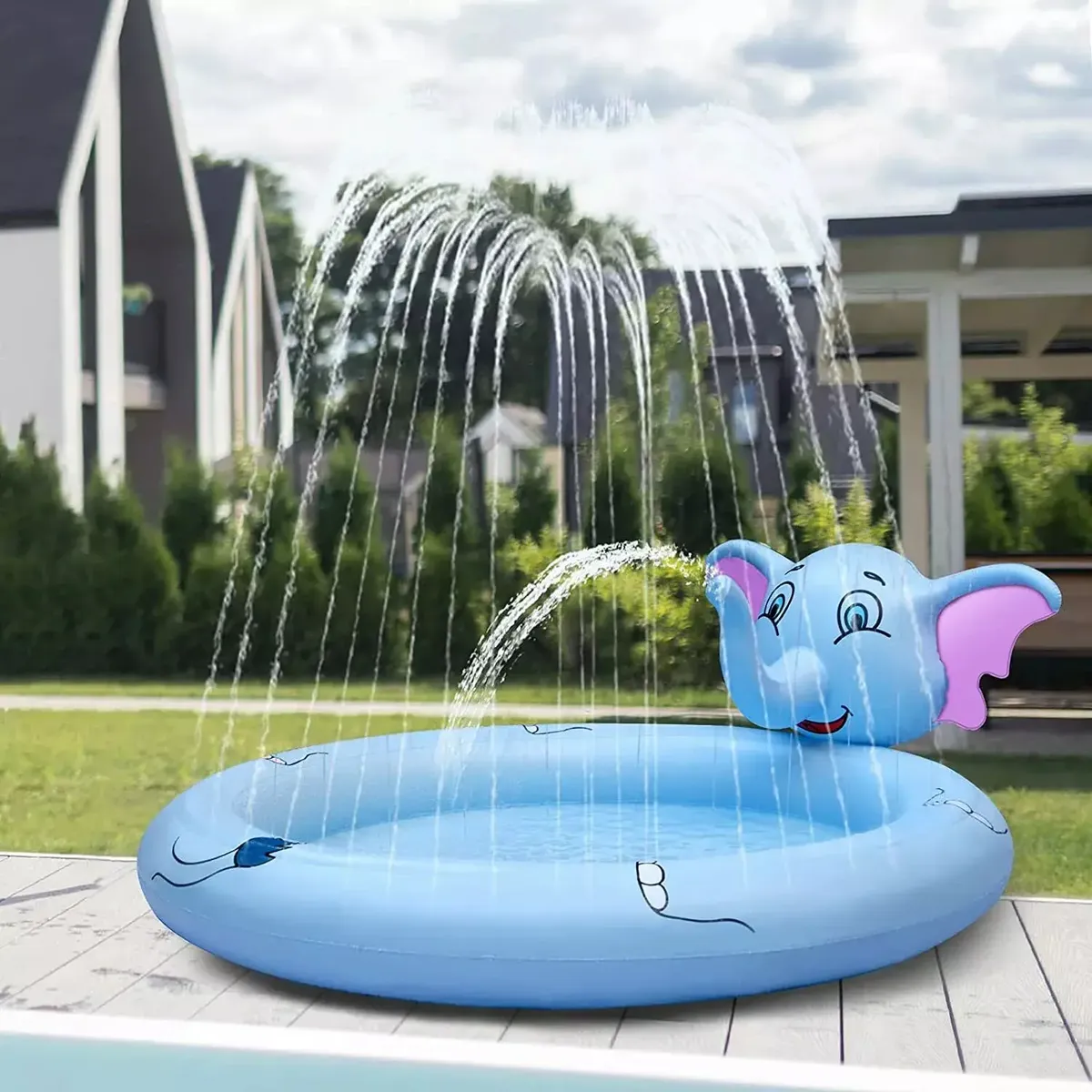 Piscina Inflable De Elefante Con Rociadores Para Niños