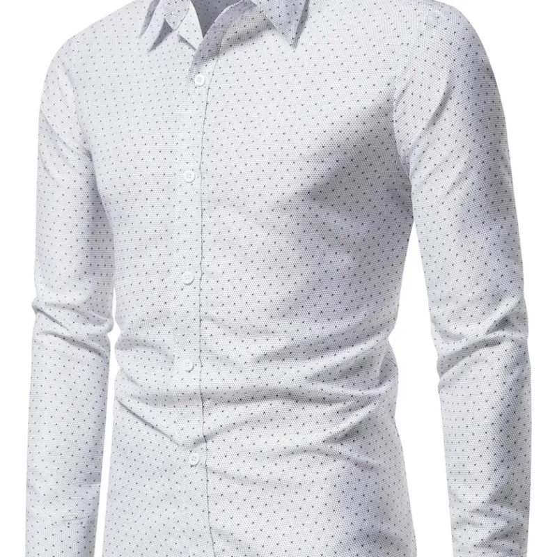 Camisa Con Botones Y Estampado Integral Para Hombre