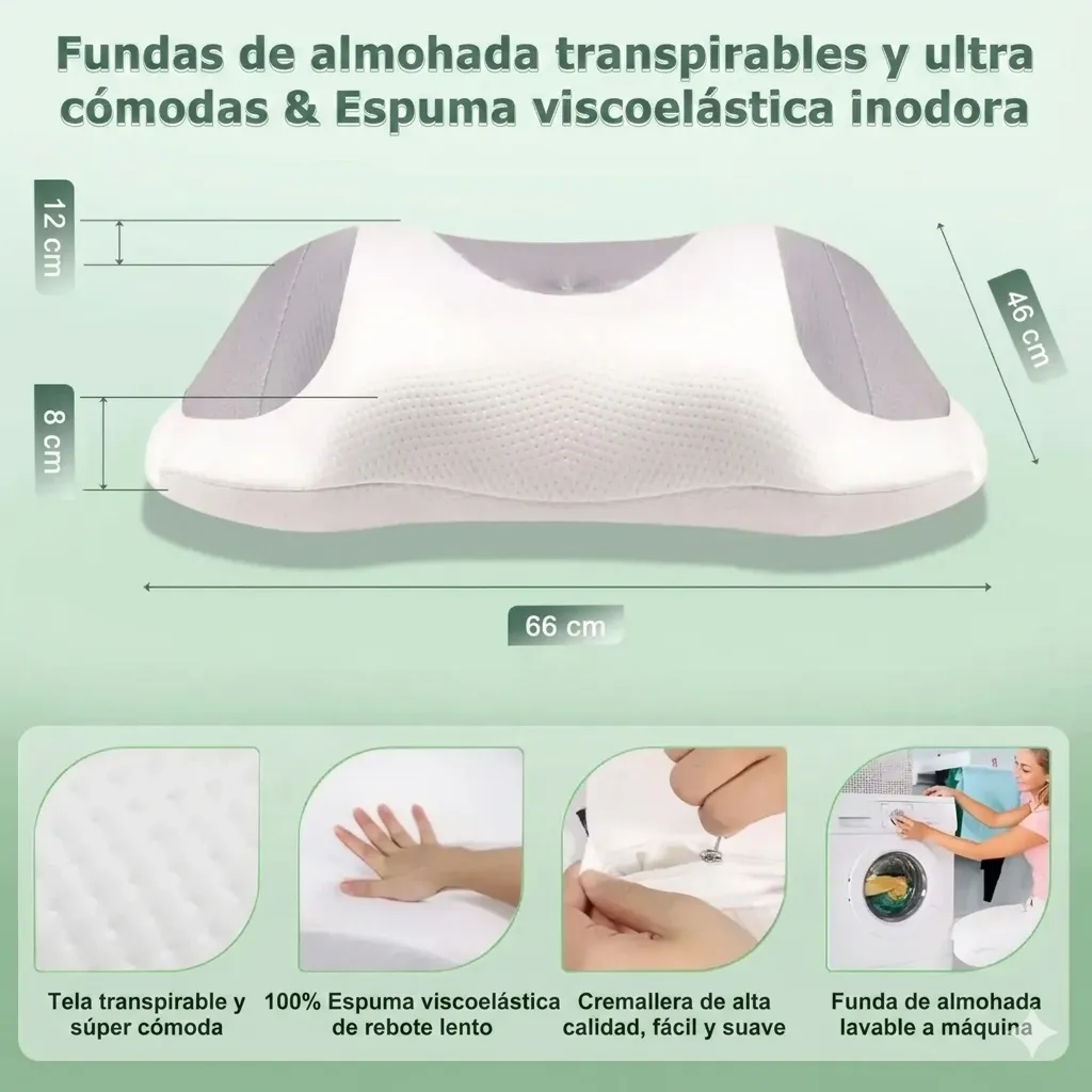 Almohada Ergonómica Cervical Para Soporte De Dolor De Cuello - Luftzug - Imagen 2