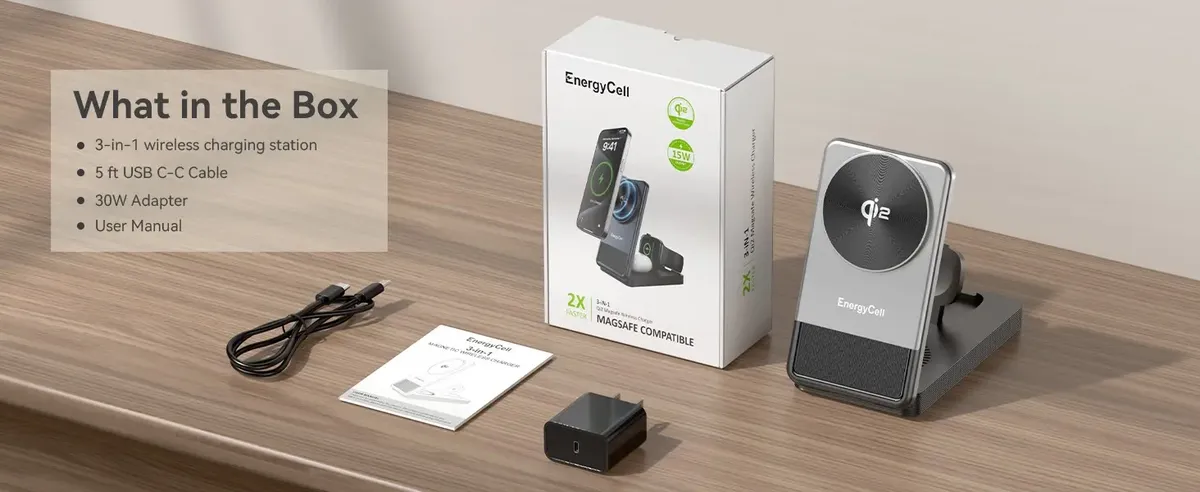 Estación De Carga Inalámbrica 15W Qi2 3 En 1 Para Apple - Energycell - Imagen 10