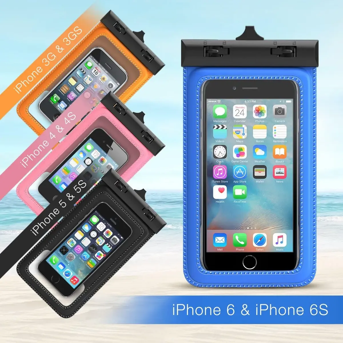 Forro Impermeable Universal Hasta 5.3 Pulgadas iPhone 6 6s 5 - Imagen 5