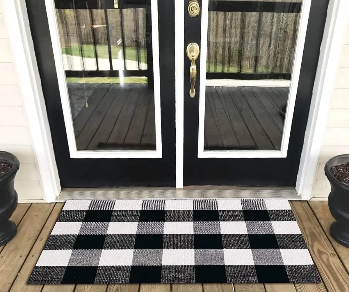 Alfombra De Cuadros de Algodón Lavable Para Exteriores 60x90cm - Levinis Buffalo Check - Imagen 9