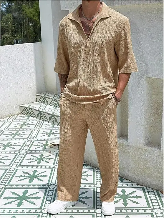Conjunto De 2 Piezas Para Hombre Top Y Pantalones Largos - Imagen 11