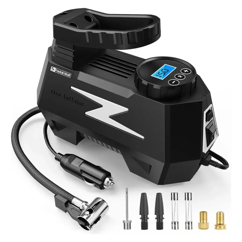 Compresor De Aire Portátil Para Cauchos 12V DC Con LED