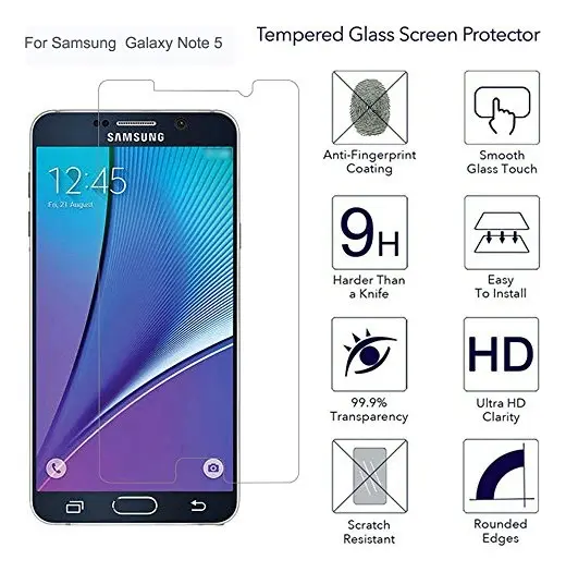 Protector De Pantalla 9h Para Samsung Galaxy Note 5 - Imagen 4
