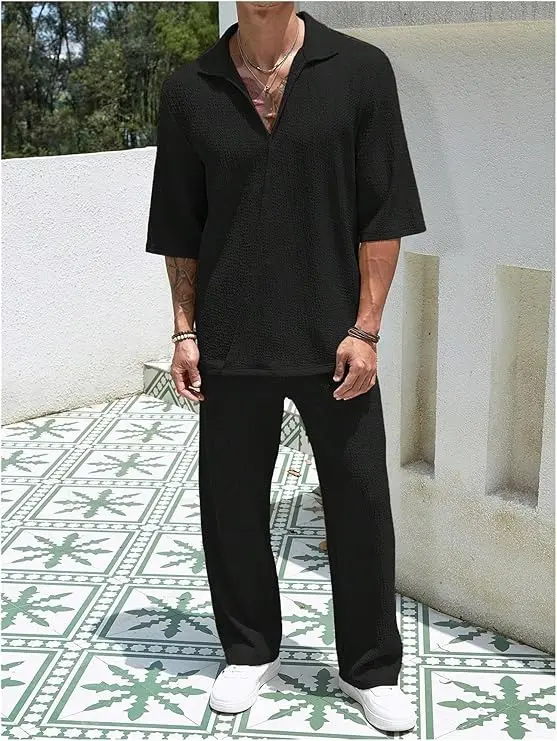 Conjunto De 2 Piezas Para Hombre Top Y Pantalones Largos - Imagen 15