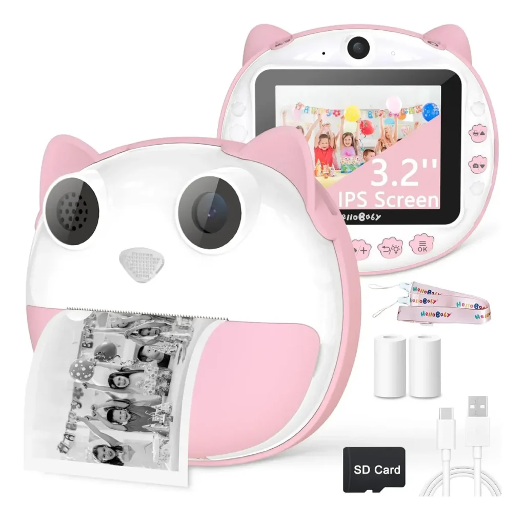 Cámara Infantil Con Impresión Instantánea Para Niñas + Sd