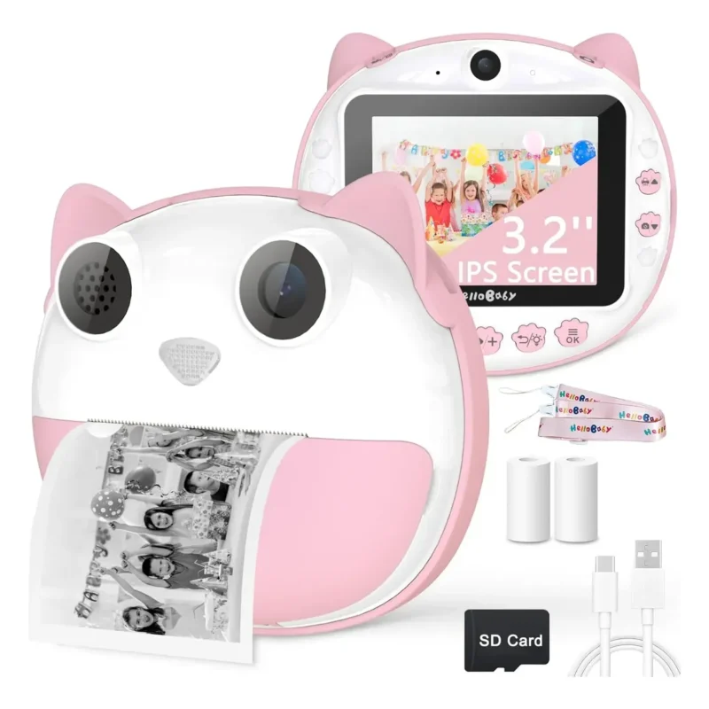 Cámara Infantil Con Impresión Instantánea Para Niñas + Sd
