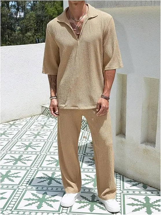 Conjunto De 2 Piezas Para Hombre Top Y Pantalones Largos - Imagen 9