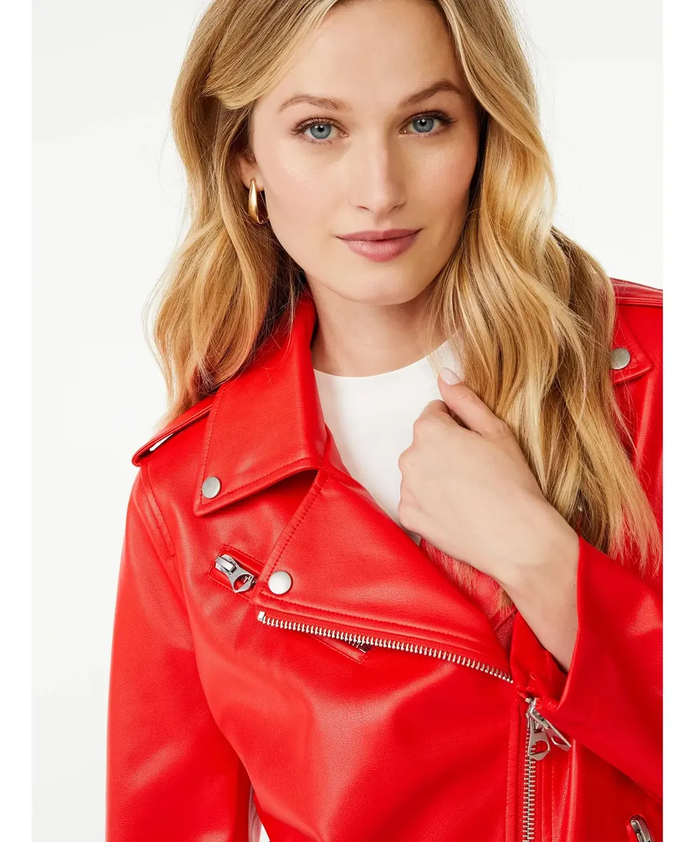 Chaqueta De Motociclista De Piel Sintética Para Mujer - Imagen 6