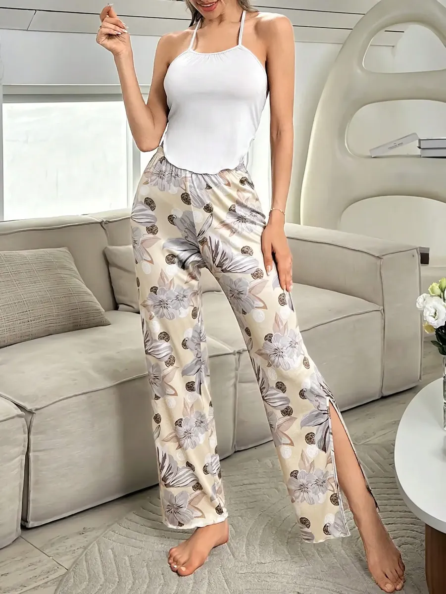 Conjunto De Pijama 2 Pcs Con Top Tirantes Y Pantalón para Dama - Imagen 3