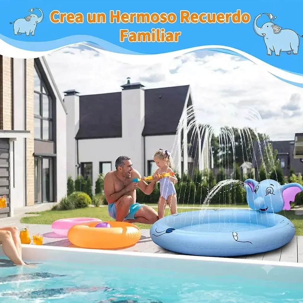Piscina Inflable De Elefante Con Rociadores Para Niños - Imagen 7