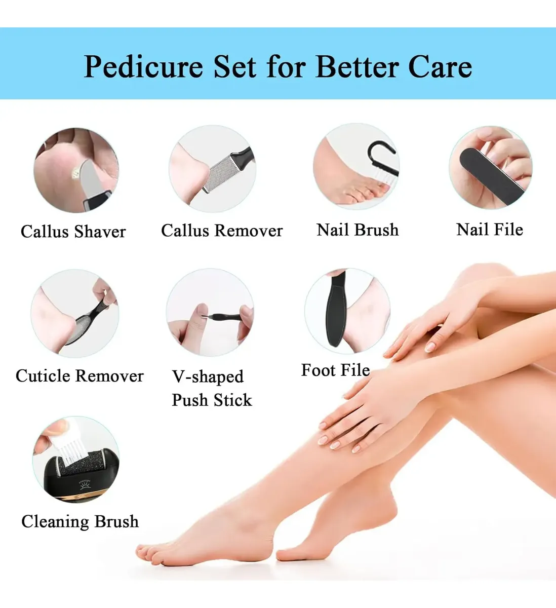 Removedor De Callos Profesional Eléctrico Para Pies Kit 13 En 1 De Pedicura Recargable - Imagen 6