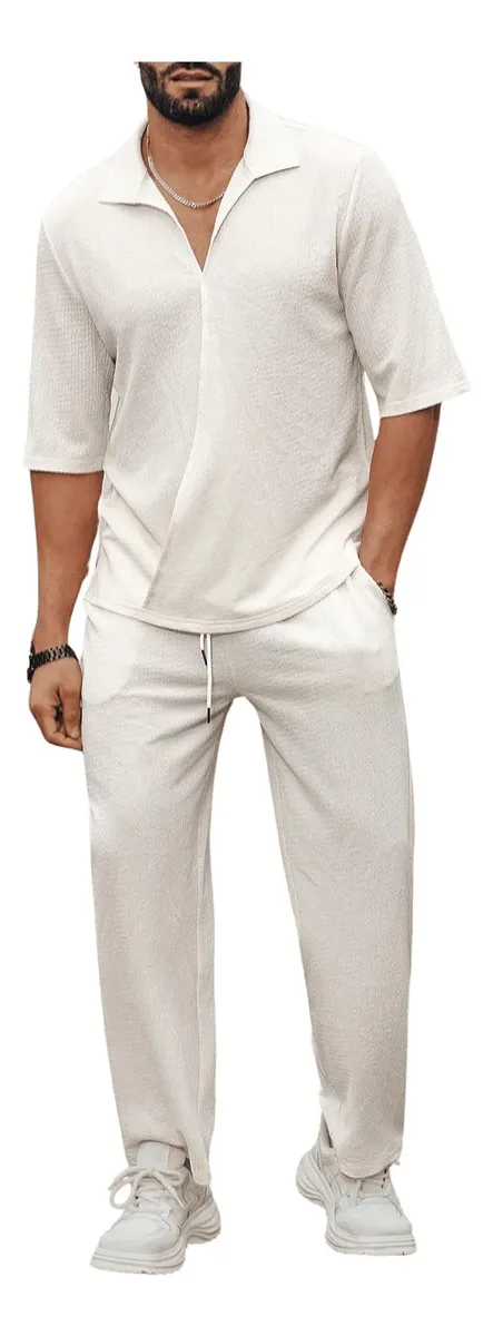 Conjunto De 2 Piezas Para Hombre Top Y Pantalones Largos - Imagen 2