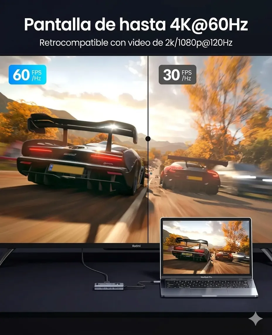 Hub USB-C Orico De 10 Gbps Con HDMI 4K 100W PD Estación 6 En 1 Para Laptop - Imagen 4