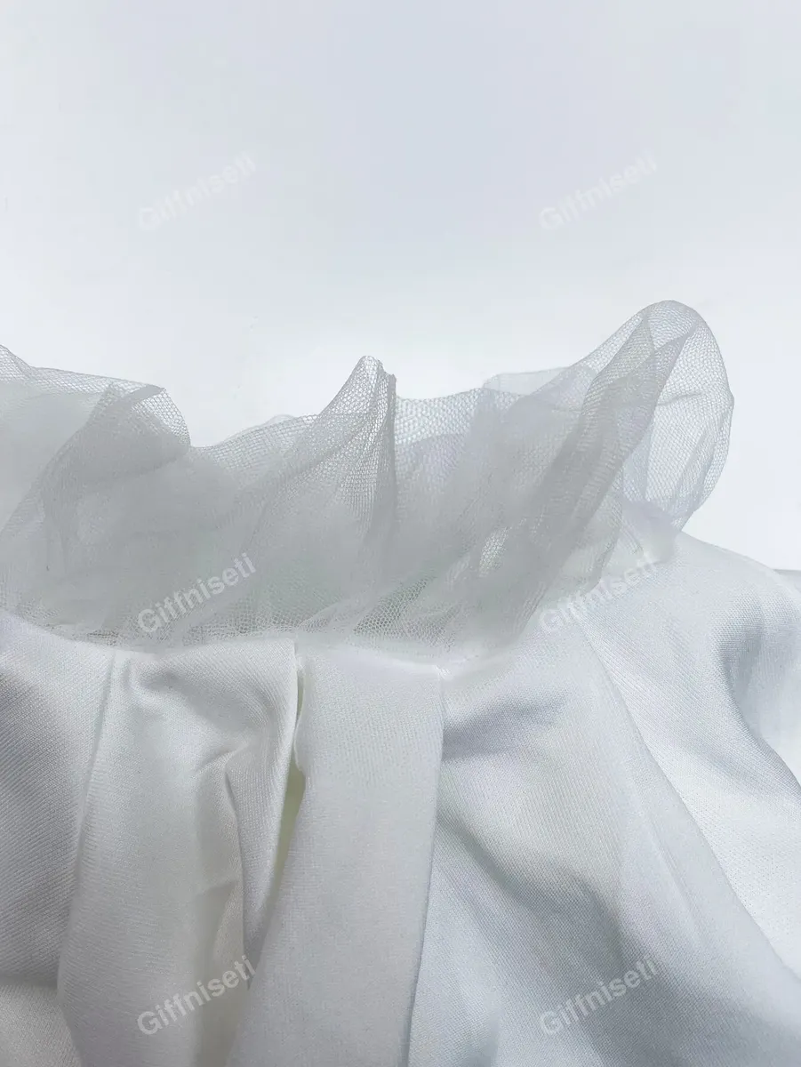 Vestido De Novia de Boda Bajo Sirena De Malla Y Contraste Descubierto - Imagen 9
