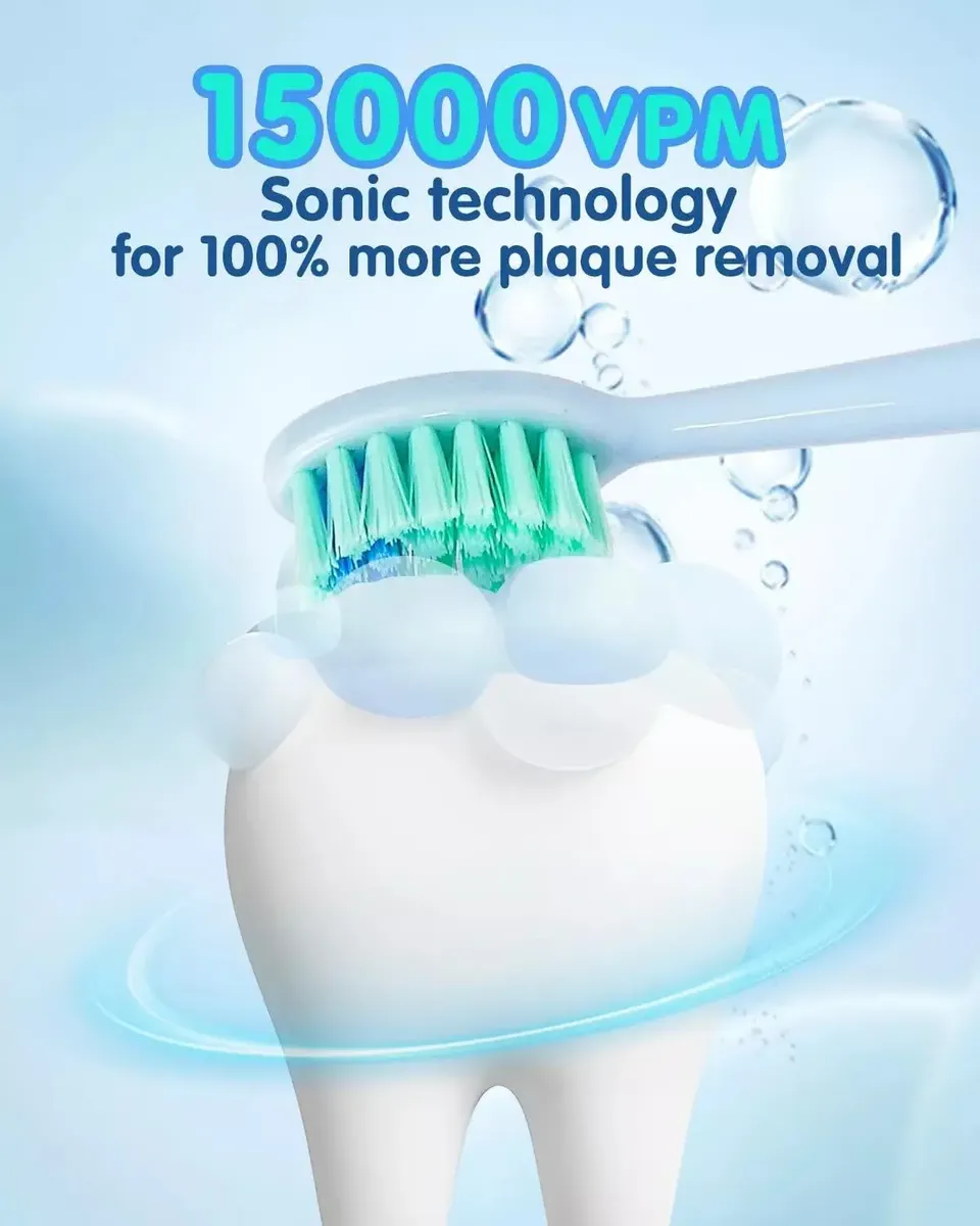 Cepillo De Dientes Eléctrico Sónico Cerdas Ultrasuaves 15000 VPM - 7Magic - Imagen 2
