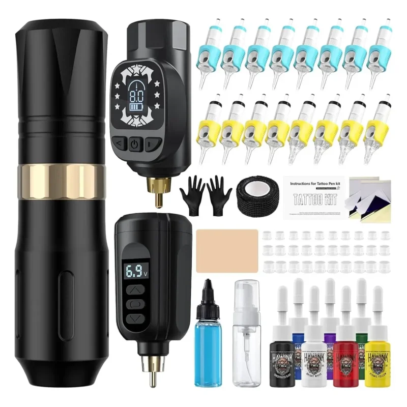 Kit De Pistola De Tatuaje Inalámbrica Pluma Con 2 Baterías