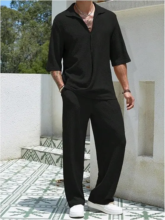 Conjunto De 2 Piezas Para Hombre Top Y Pantalones Largos - Imagen 14