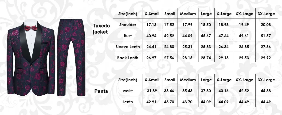 Conjunto Traje Para Hombre Entallado Estampado Floral (2pcs) - Rogers & Morris - Imagen 7