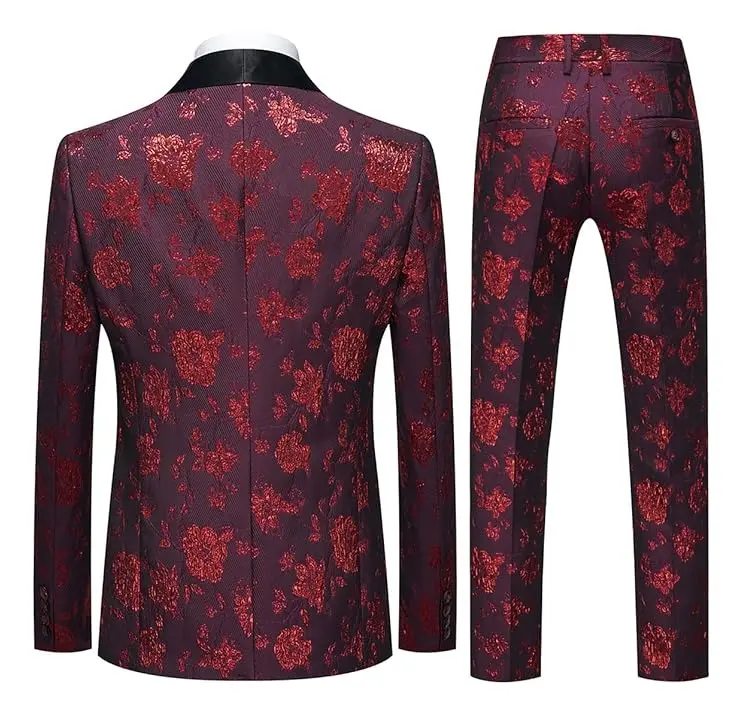Conjunto Traje Para Hombre Entallado Estampado Floral (2pcs) - Rogers & Morris - Imagen 2