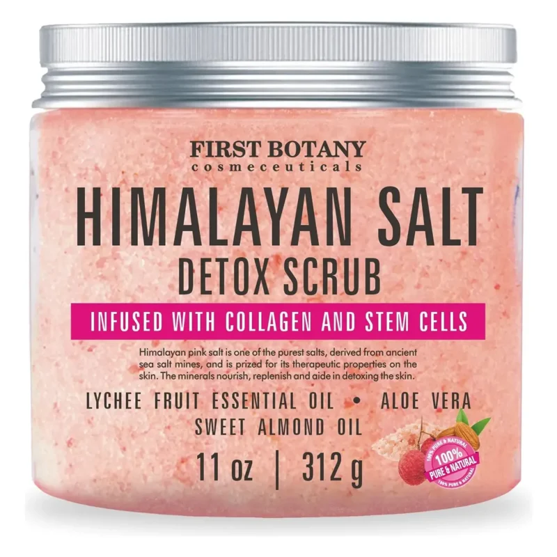 Exfoliante Corporal De Sal Del Himalaya Con Colágeno Usa - First Botany