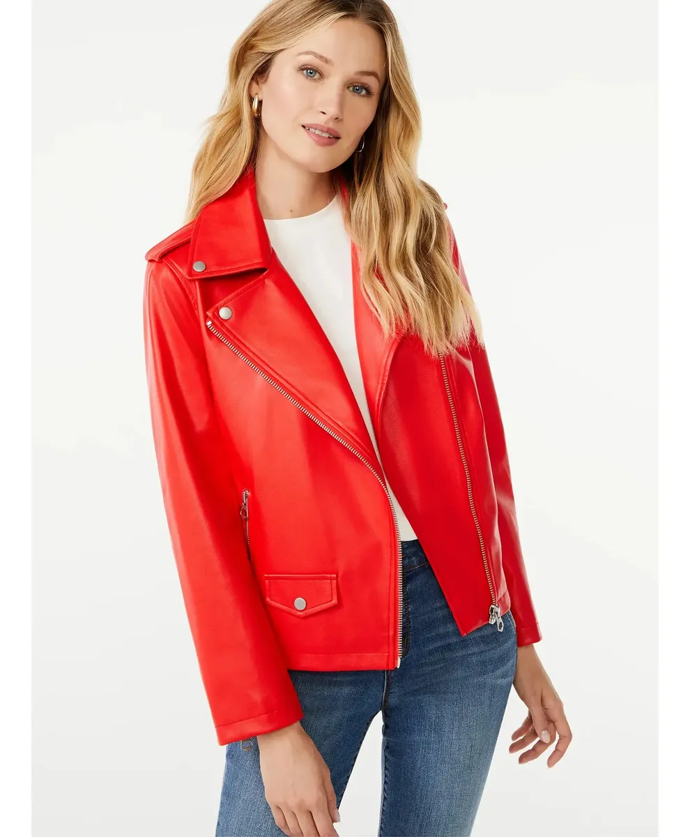 Chaqueta De Motociclista De Piel Sintética Para Mujer - Imagen 7