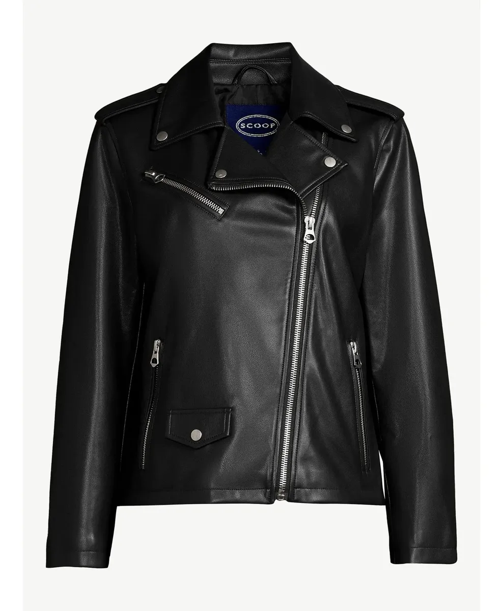 Chaqueta De Motociclista De Piel Sintética Para Mujer